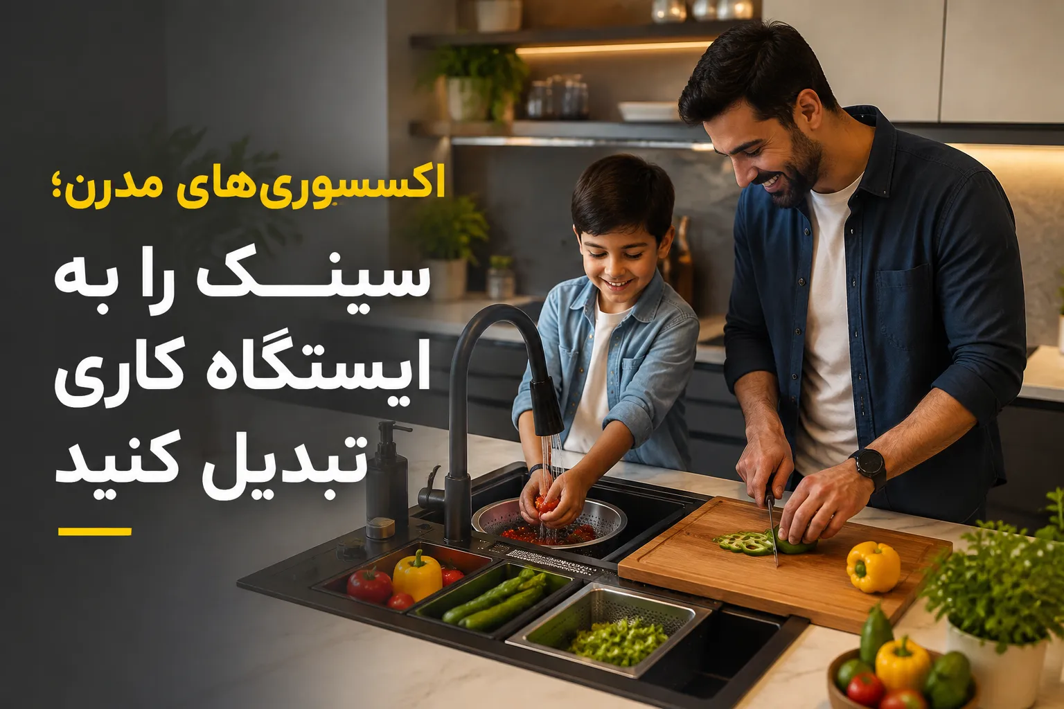 اکسسوریهای مدرن؛ سینک را به ایستگاه کاری تبدیل کنید